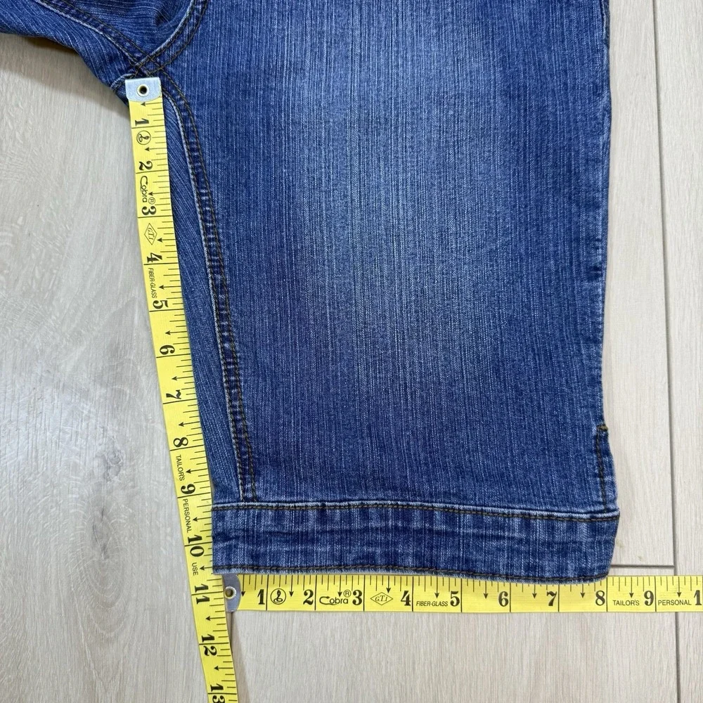Y2K Nina Rossi Women Sz 5 Denim Bermuda Shorts Stretch Mid Rise Capri Blue Jeans